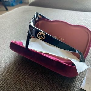 Gucci Sunglasses Black with Rhinestones